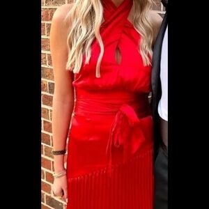AMUR | Dresses | Amur Judah Scallop Pleated Dress In Electric Blue |  Poshmark